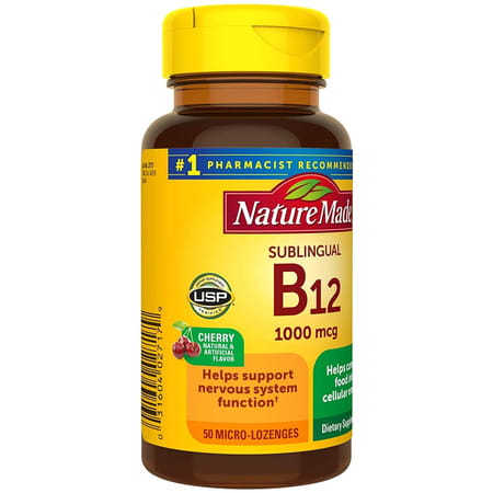 Nature Made B-12 1000 Mcg Micro-Lozenges Cherry Flavor 50 Ea (Pack Of 2)