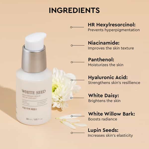 The Face Shop White Seed Brightening Korean Serum | Niacinamide & Ha | Dark Spots - 30Ml