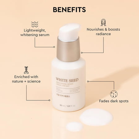 The Face Shop White Seed Brightening Korean Serum | Niacinamide & Ha | Dark Spots - 30ml