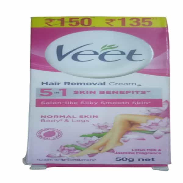 Veet 5 In 1 Hair Removal Cream With Lotus Milk And Jasmine 50 G
