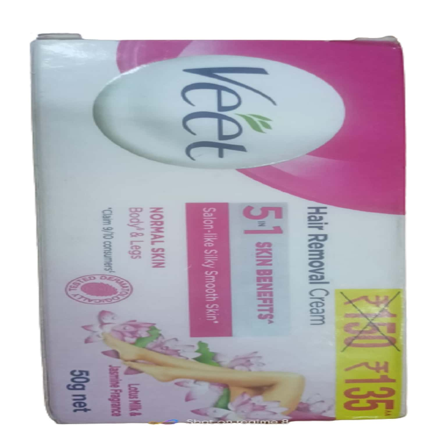 Veet 5 In 1 Hair Removal Cream With Lotus Milk And Jasmine 50 G