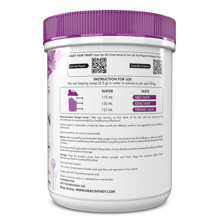 Healthyhey Hydrolyzed Marine Collagen With Hyaluronic Acid Cranberry 200g