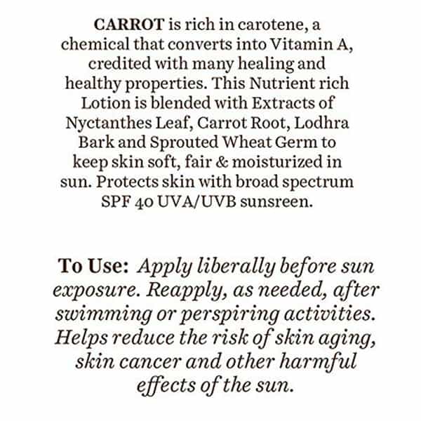 Biotique Bio Carrot 40+ Spf Uva/Uvb Sunscreen Ultrasoothing Face Lotion For All Skin Types 190 Ml