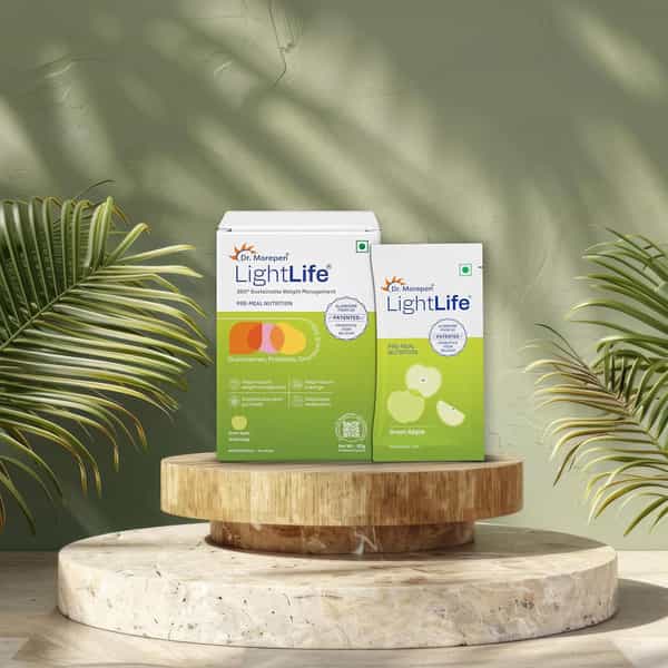 Dr. Morepen Lightlife Pre Meal Nutrition | Weight Management | Green Apple | Sachet | 60 No's