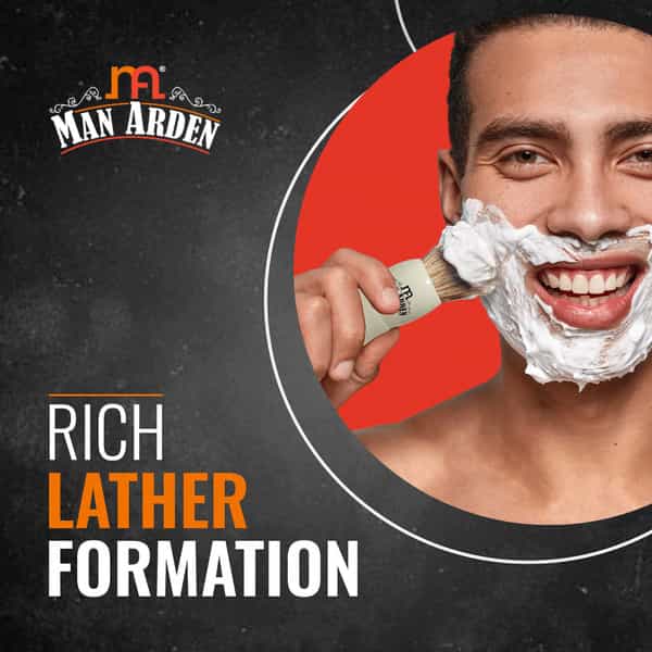 Man Arden Royal White Shaving Brush With Extra Soft Bristles + Refreshing Neem Shaving Cream 100G