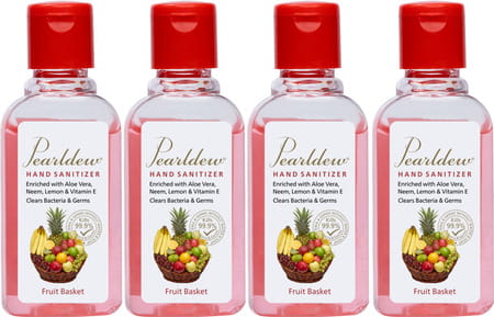 Pearldew Hand Sanitizer (Gel) Fruit Basket 60 Ml - Pack Of 4
