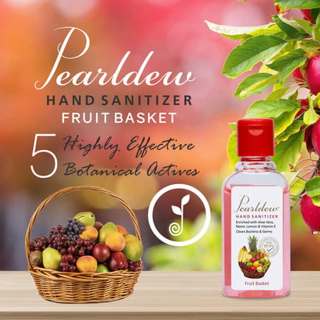 Pearldew Hand Sanitizer (Gel) Fruit Basket 60 Ml - Pack Of 4