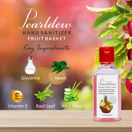 Pearldew Hand Sanitizer (Gel) Fruit Basket 60 Ml - Pack Of 4