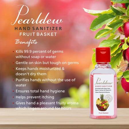 Pearldew Hand Sanitizer (Gel) Fruit Basket 60 Ml - Pack Of 4