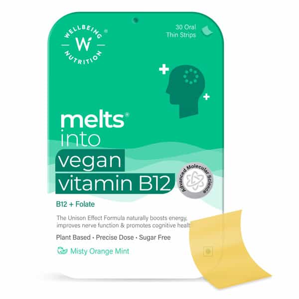 Wellbeing Nutrition Melts Vegan Vitamin B12 + Folate For Mood & Memory 30 Strips
