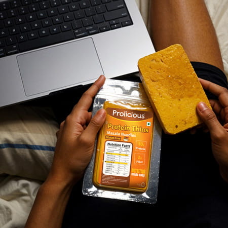 Prolicious High Protein & High Fiber Masala Nooodle Thins | Gluten Free | No Maida | Jain | 4X50g