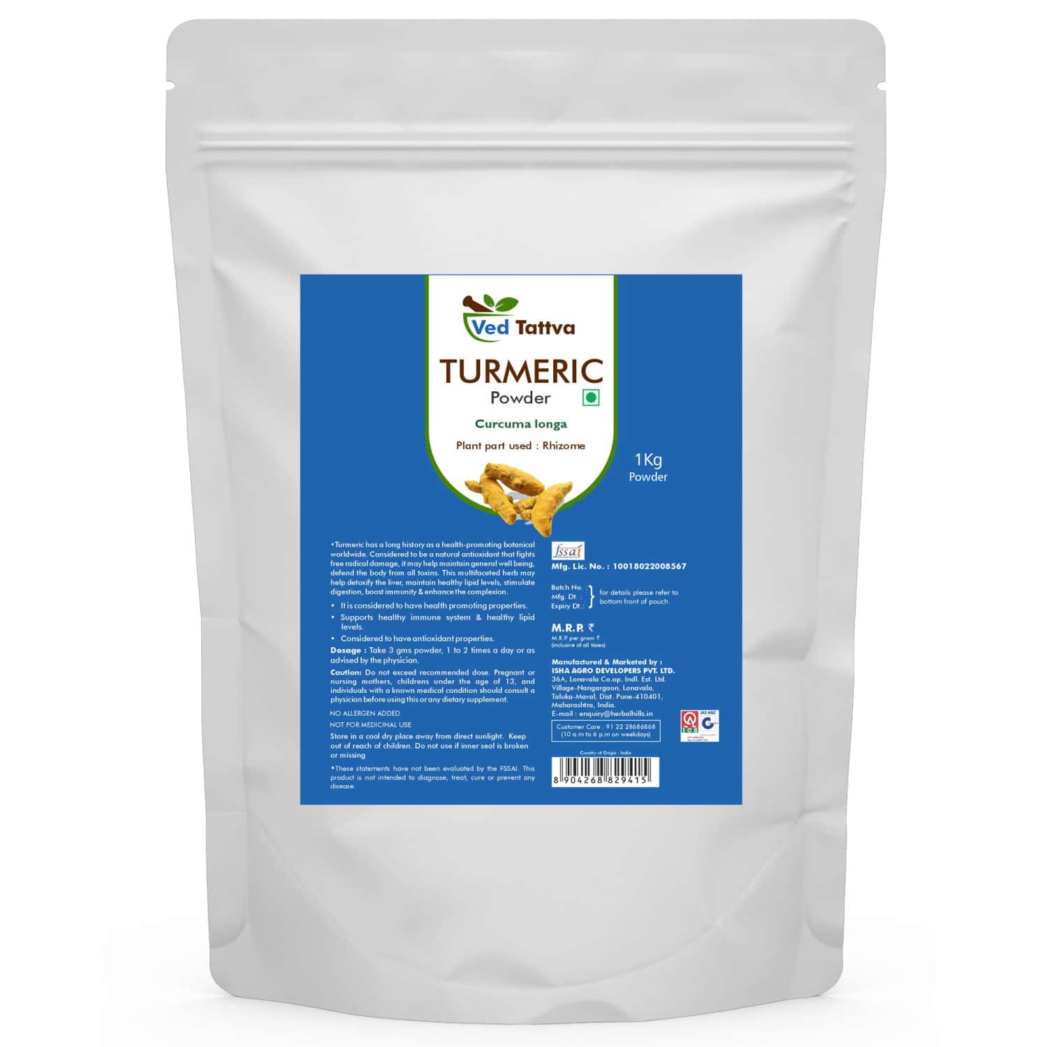 Ved Tattva Turmeric Powder - 1 Kg (pack Of 5)