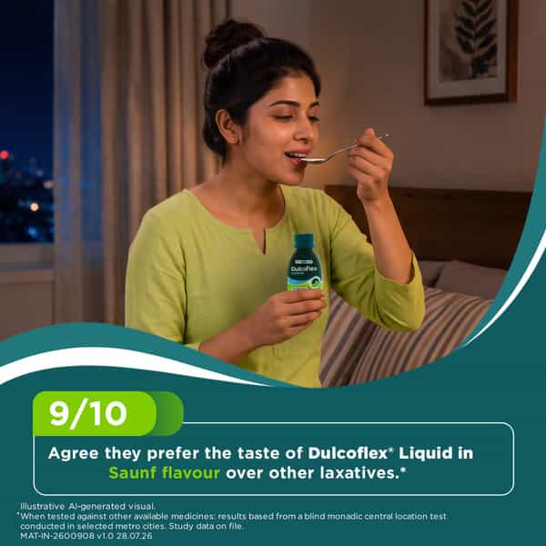Dulcoflex Liquid | 1 Smart Solution For Constipation & Its Symptoms | Saunf Flavour | 150 Ml