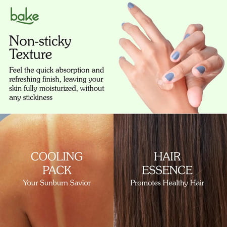 Bake 99% Pure Aloe Vera Gel For Face | Body & Hair Hydration|Reduces Dryness & Non Sticky (200g)