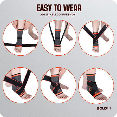 Boldfit Premium Ankle Support Compression Brace For Injuries | Ankle Protection Guard