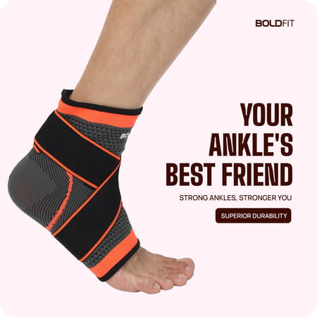 Boldfit Premium Ankle Support Compression Brace For Injuries | Ankle Protection Guard