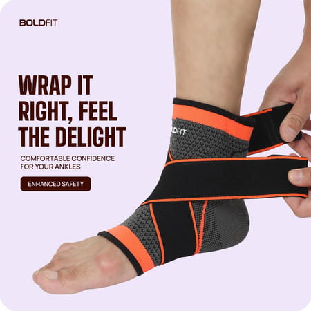 Boldfit Premium Ankle Support Compression Brace For Injuries | Ankle Protection Guard