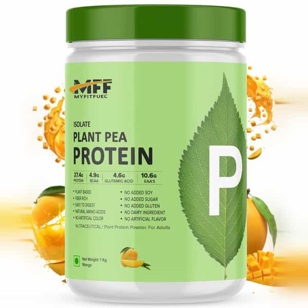 Myfitfuel Mff Plant Pea Protein 1 Kg (2.2 Lbs) Mango Alphonso | Easy To Digest Protein Powder