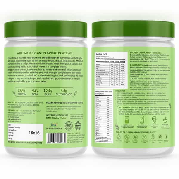 Myfitfuel Mff Plant Pea Protein 1 Kg (2.2 Lbs) Mango Alphonso | Easy To Digest Protein Powder