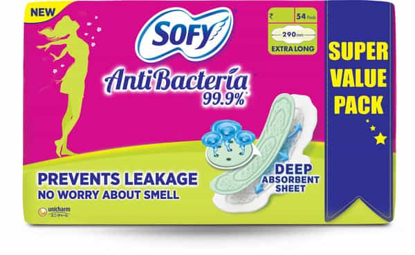 Sofy Antibacteria Extra Long Sanitary Pads - 54 Pads