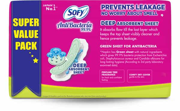 Sofy Antibacteria Extra Long Sanitary Pads - 54 Pads