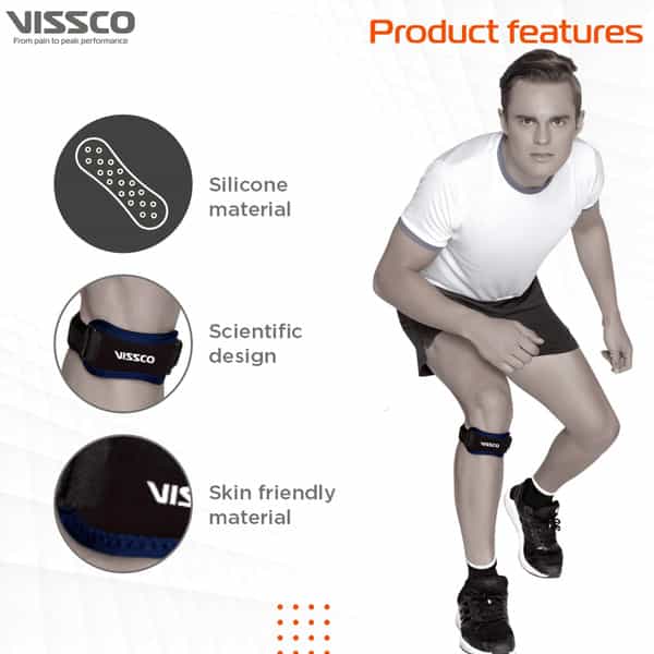 Vissco Patellar Support | Provide Patellar Pain Relief | Color - Black (Single Piece)