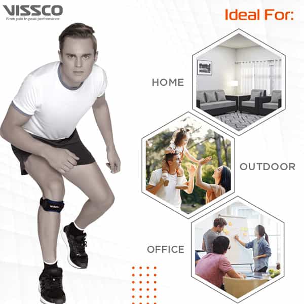 Vissco Patellar Support | Provide Patellar Pain Relief | Color - Black (Single Piece)