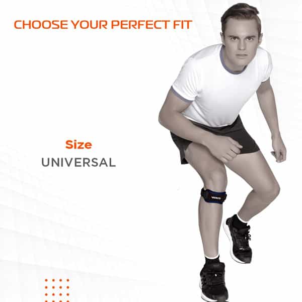 Vissco Patellar Support | Provide Patellar Pain Relief | Color - Black (Single Piece)