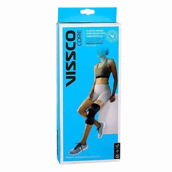 Vissco Core Elastic Hinged Knee Brace With Open Patella Support Small