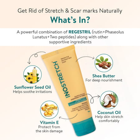 Inostretch Stretch Mark Cream | Reduce Stretch Marks & Scars - 60g (Pack Of 4)