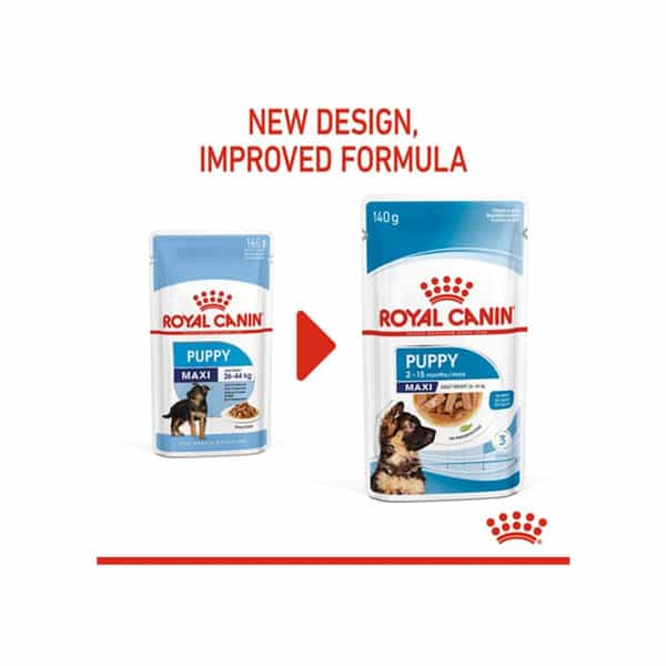 Royal Canin Maxi Puppy Food For Stage 3 | 104 Grams | Pack Of 10 Sachet | Wet Food
