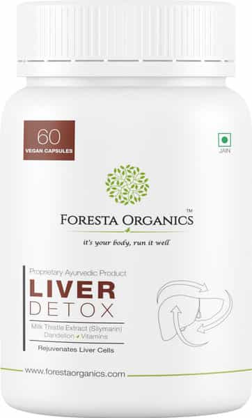 Foresta Organics Liver Detox With Milk Thistle Extract Dandelion & Vitamins Vegan 60 Capsules