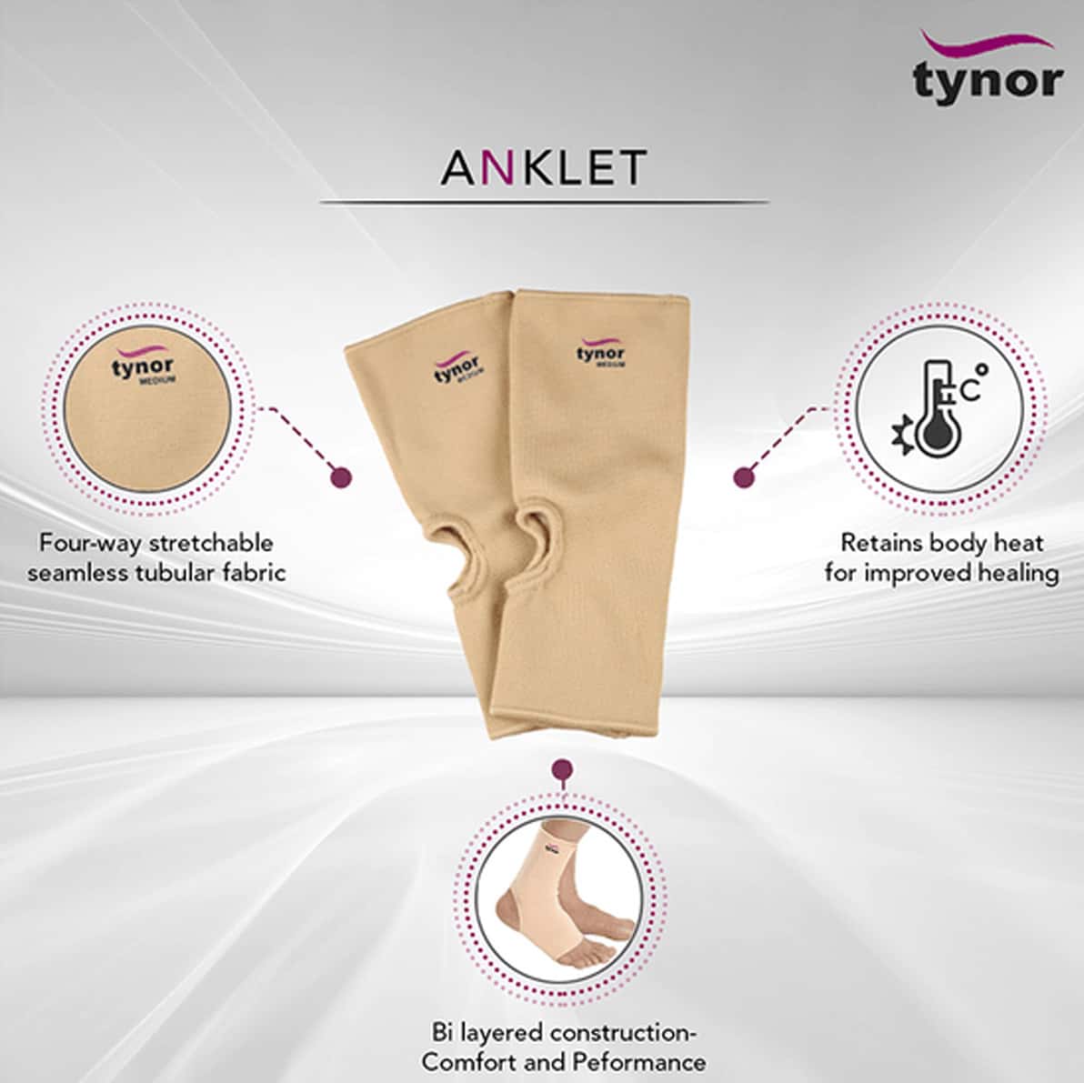 Tynor D 03 Anklet Pair Belt Size Small