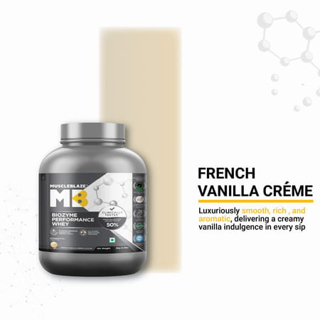 Muscleblaze Biozyme Performance Whey Protein (French Vanilla Creme | 2 Kg / 4.4 Lb)