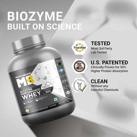 Muscleblaze Biozyme Performance Whey Protein | French Vanilla Crme | 2Kg | 25G Protein Per Scoop