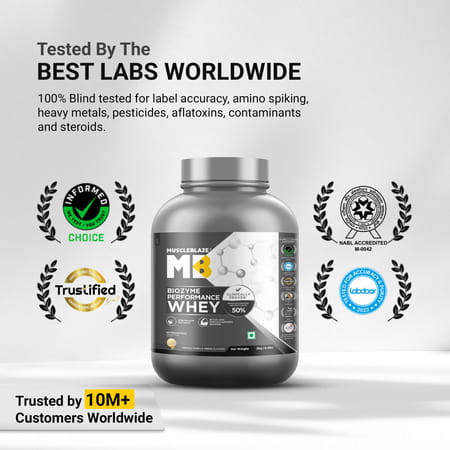Muscleblaze Biozyme Performance Whey Protein | French Vanilla Crme | 2Kg | 25G Protein Per Scoop
