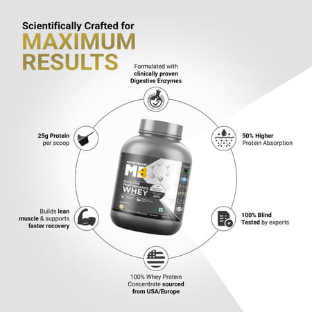 Muscleblaze Biozyme Performance Whey Protein | French Vanilla Crme | 2Kg | 25G Protein Per Scoop