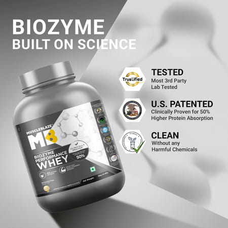 Muscleblaze Biozyme Performance Whey Protein Powder | French Vanilla Creme (2Kg) | 25G Protein