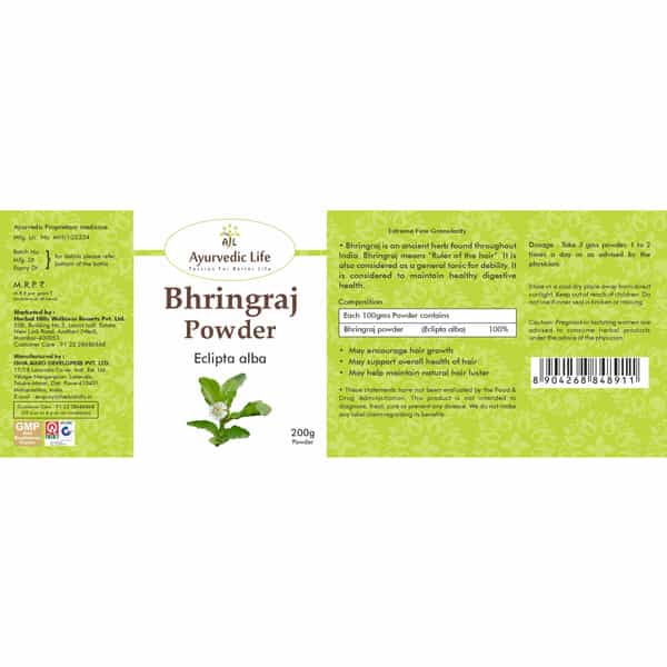 Al-Ayurvedic Life Bhringraj Powder - 200Gms Pack Of 4
