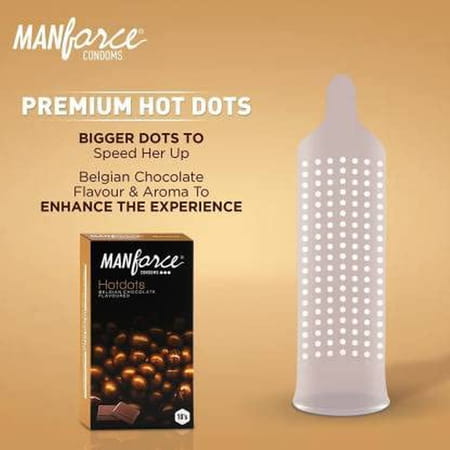 Manforce Ignite Apple-Peach & Premium Hotdots Belgian Chocolate Flavoured Condoms (Set Of 2 20 Pcs)