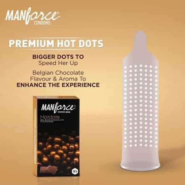 Manforce Ignite Apple-Peach & Premium Hotdots Belgian Chocolate Flavoured Condoms (Set Of 2 20 Pcs)