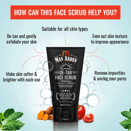 Man Arden Skin Care Combo -Sunblock Sport Sunscreen + Face Cream + De Tan Face Scrub