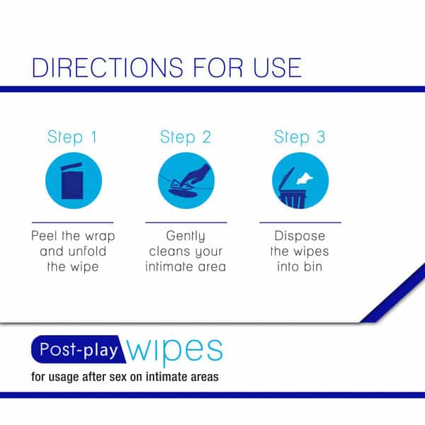 Skore Post Play Wipes Blue (10 Sachets) (Pack Of 3)