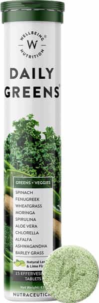 Wellbeing Nutrition Daily Greens Wholefood Multivit For Detox | Weight Management 15 Tabs
