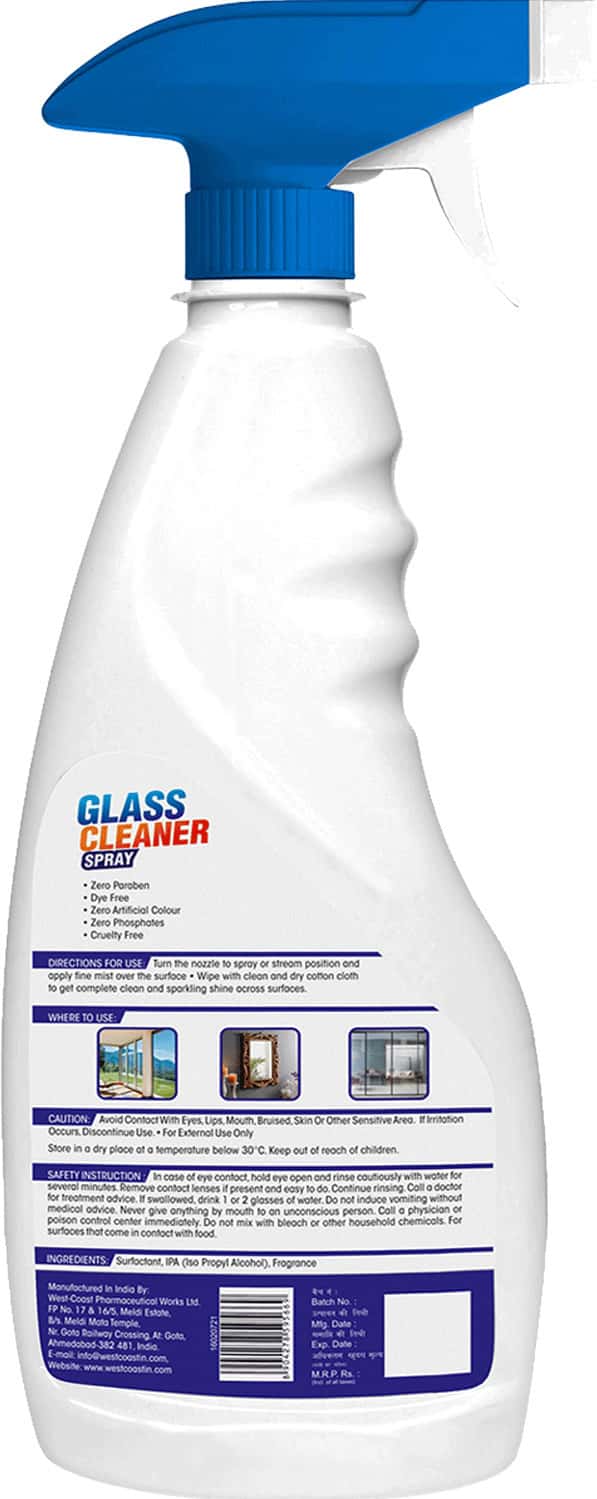 Buy CLENO GLASS CLEANER SPRAY CLEANS TABLETOPS/MIRRORS/GLASSWINDOWS