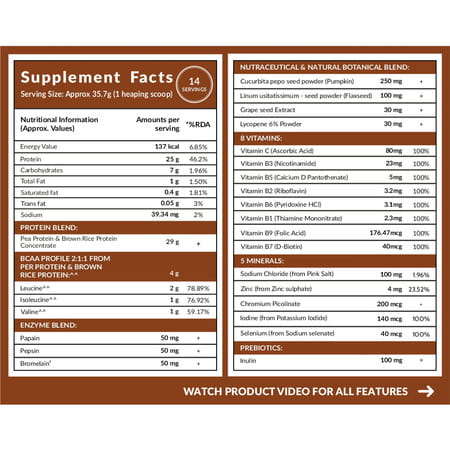 Carbamide Forte Plant Protein Powder Chocolate Flavour Multivitamins & Mineral Packet 500 Gm