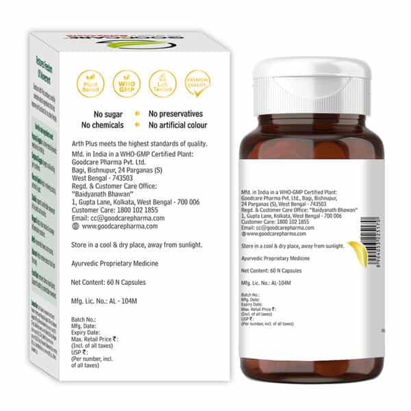 Goodcare Arth Plus | Adults | Joint Pain Relief | 60 Capsules | Pack Of 1