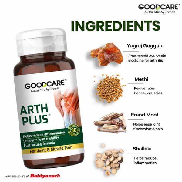 Goodcare Arth Plus | Adults | Joint Pain Relief | 60 Capsules | Pack Of 1