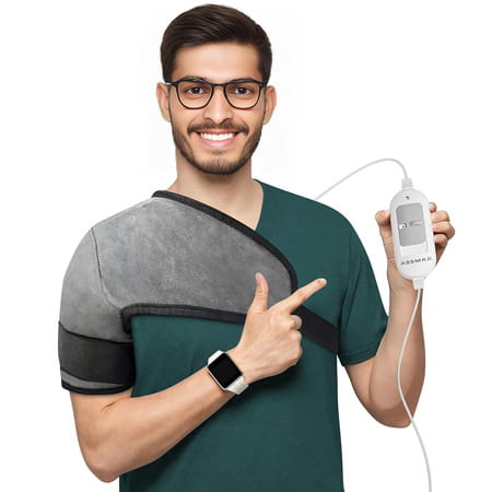 Addmax Shoulder Heating Pad Orthopaedic Electric Belt With 3 Heat Settings For Shoulder Pain Relief