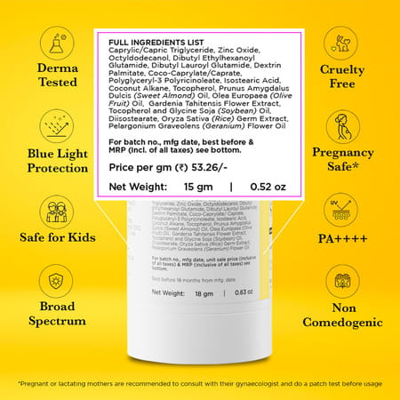 Sunscoop Mineral Sunstick | Spf 50 | Safe For Kids (3+ Years) | For All Skin Types 18gm